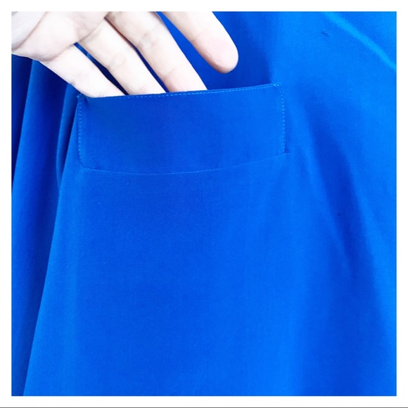 Vintage Blue Button down Top with pockets medium - Picture 5 of 7